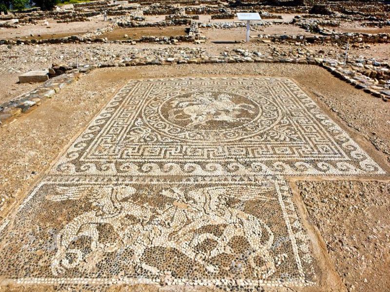 Olynthos ancient mosaic floor Halkidiki